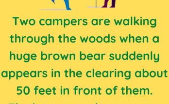 Two campers are walking