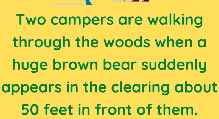 Two campers are walking