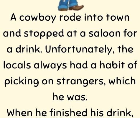 A cowboy rode into town and stopped