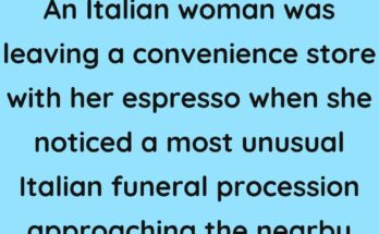 An Italian woman was leaving a convenience store