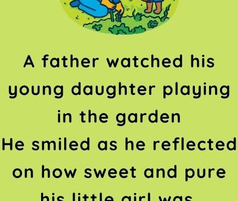A father watched his young daughter playing