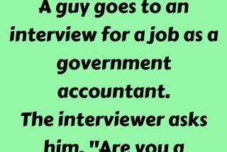 A guy goes to an interview