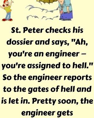 An engineer dies and reports to the pearly gates