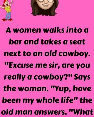 A woman walks into a bar and takes a seat