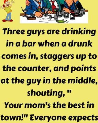 Three guys are drinking in a bar