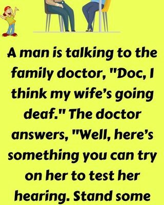 A man is talking to the family doctor