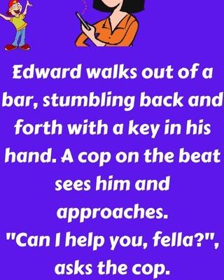 Edward walks out of a bar