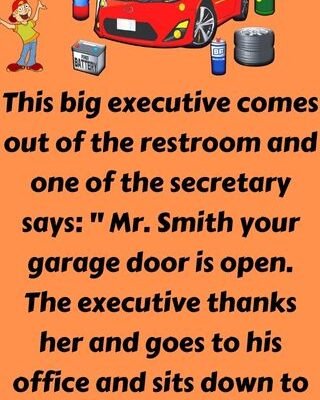 This big executive comes out of the restroom