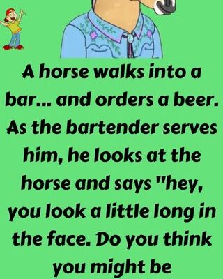 A horse walks into a bar