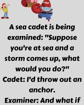 A sea cadet is being examined