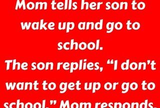 Mom tells her son to wake up