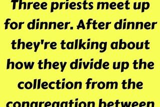 Three priests are talking after dinner