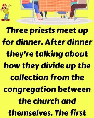 Three priests are talking after dinner