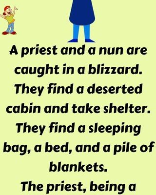 A priest and a nun in a desert cabin