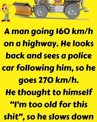 A man going 160 kmh on a highway