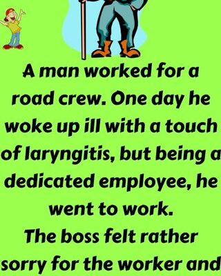 A man worked for a road crew