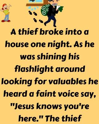 A thief broke into a house one night
