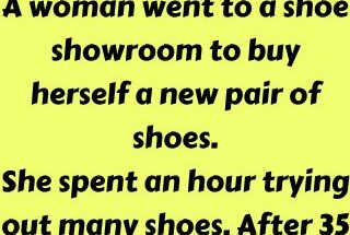 A woman went to a shoe showroom