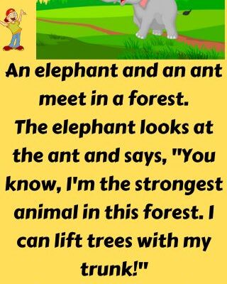 An elephant and an ant meet in a forest