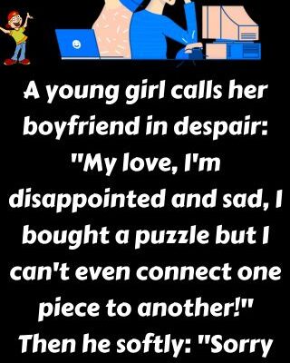 A young girl calls her boyfriend in despair