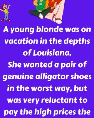 A young blonde was on vacation