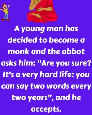 A young man has decided to become a monk
