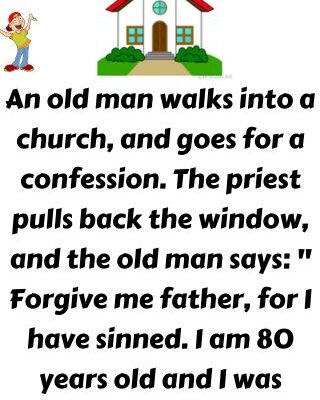 An old man walks into a church