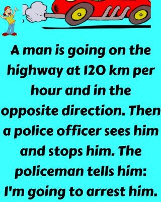 A man is going on the highway at 120 km