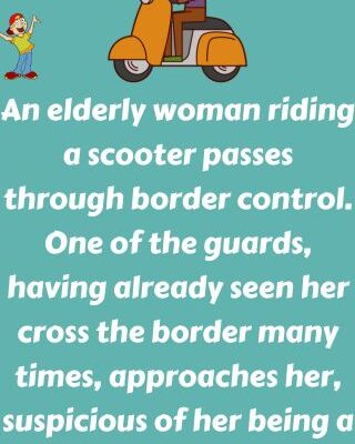 An elderly woman riding a scooter