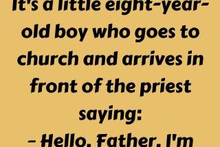 It's a little eight-year-old boy who goes to church